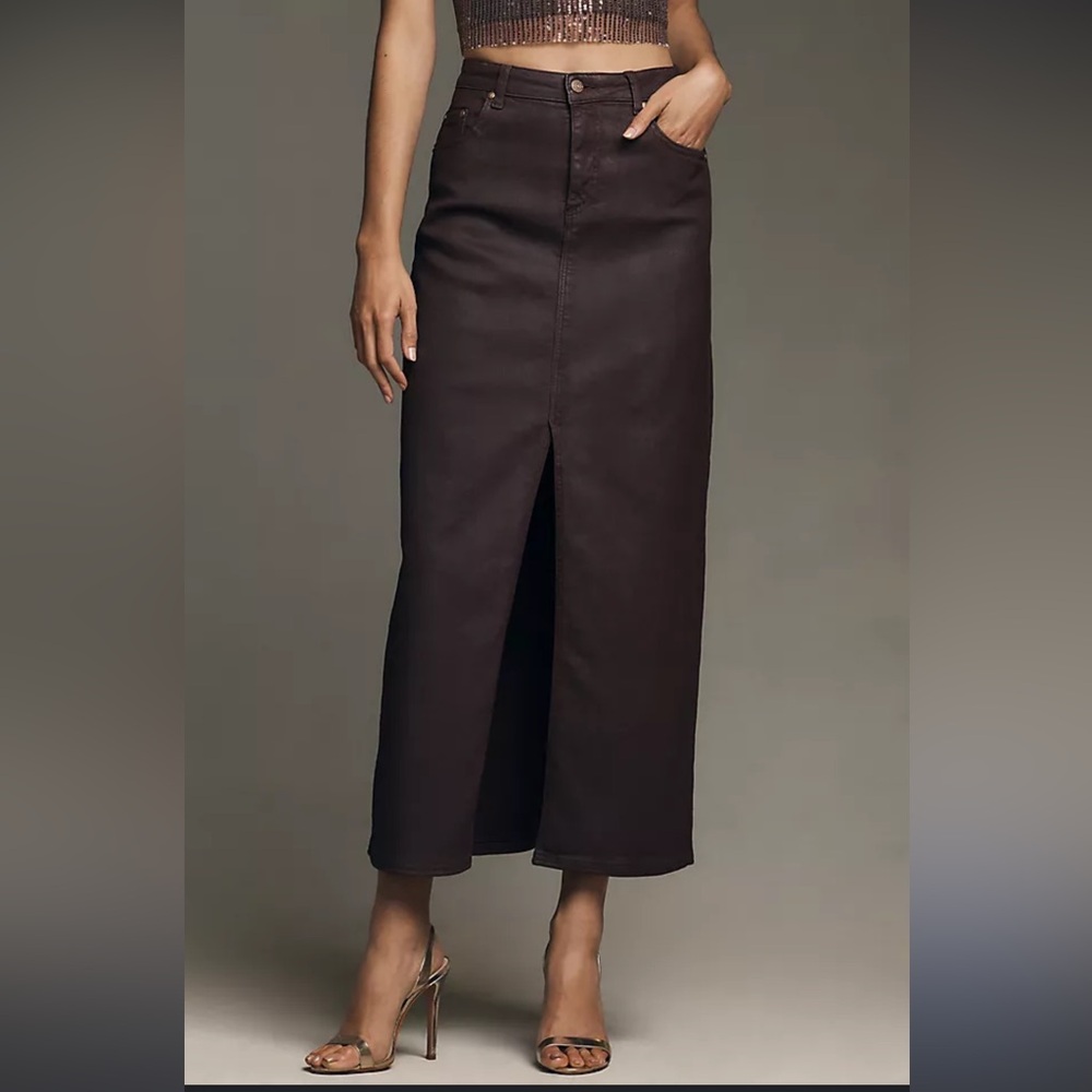 pilcro Madi Front Slit Denim Skirt